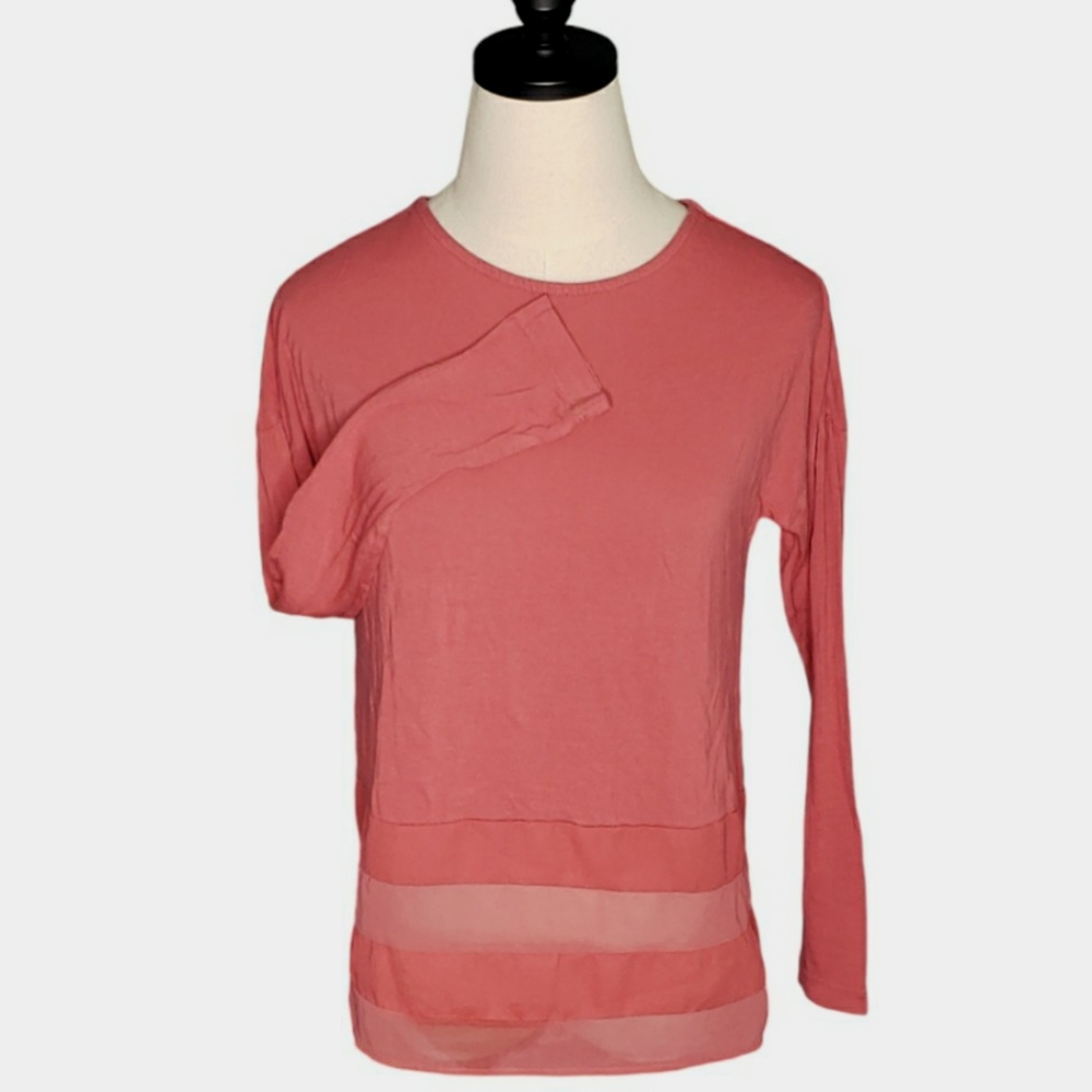 Vintage Stile Benetton Sheer Panels Scoopneck 80s Fall Tunic Top OS United Color